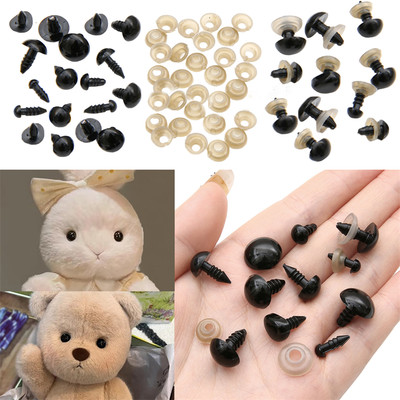 Bộ 50 Đen Nhựa Tròn An Toàn Mắt Cho Gấu Búp Bê Động Vật Con Rối DIY Sáng Tạo Thủ Công Trẻ Em Đồ Chơi Trẻ Em Mắt Phụ Kiện