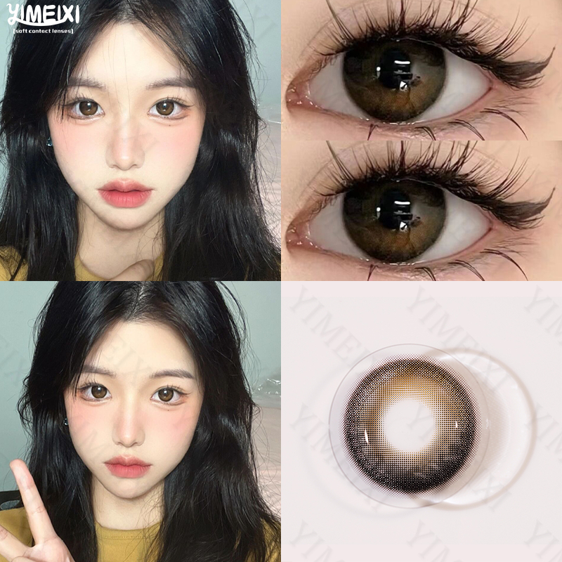 Bộ 2 Thấu Kính Yimeixi  lentilles 14.2mm 2 Màu Tự Nhiên Thoải Mái Dùng Hóa Trang Phù Thủy Nửa Năm