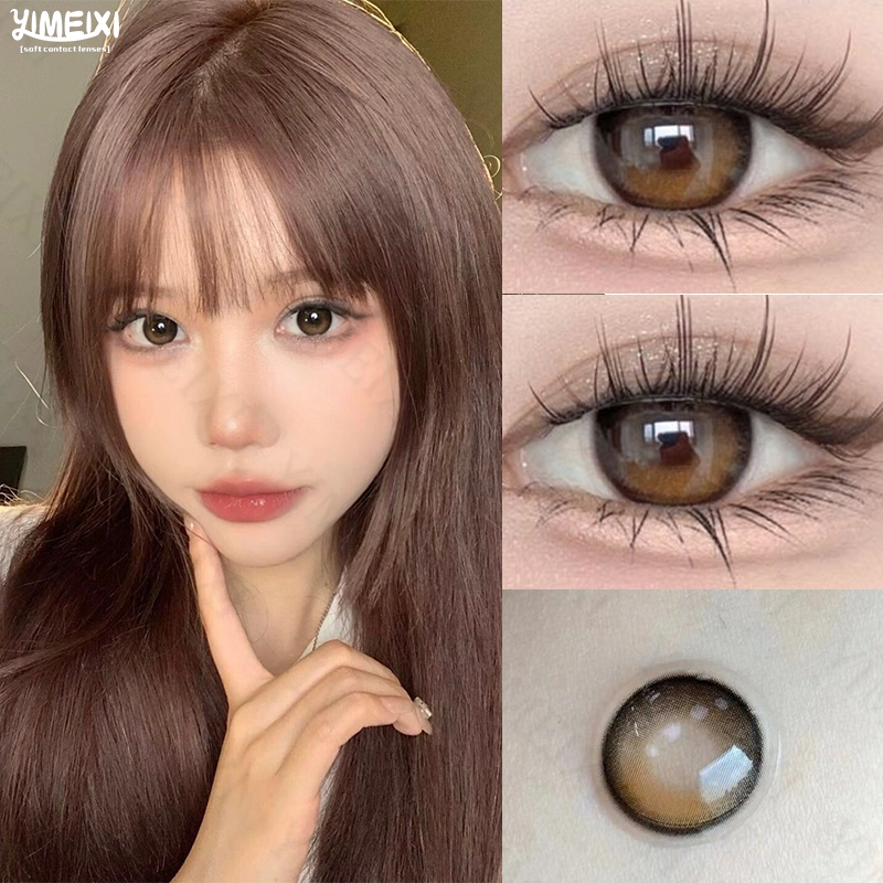 Bộ 2 Thấu Kính Yimeixi  lentilles 14.2mm 2 Màu Tự Nhiên Thoải Mái Dùng Hóa Trang Phù Thủy Nửa Năm