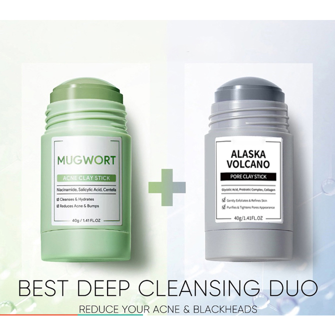 Bộ que mặt nạ đất sét 40g - Alaska Volcano Clay Pore Detox Clay Stick Mugwort Mặt nạ bùn chống lỗ ch