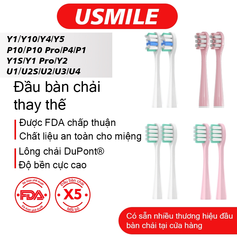 Đầu bàn chải đánh răng thay thế Tương thích với Usmile, 5 CÁI Đầu bàn chải đánh răng điện chuyên ngh