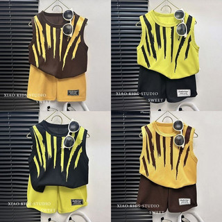 Bộ đồ Vest trẻ em Quần Short ngắn tay cho bé Quần áo trẻ em Phiên bản Hàn Quốc Bộ đồ trẻ em hợp thời trang