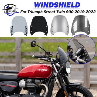 Ljbkoall kính chắn gió xe máy kính chắn gió tấm che màn hình gió cho triumph street twin 900 2019 2020 2022 flyscreen phụ kiện