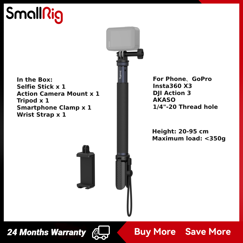 Hỗ trợ gậy Selfie SmallRig cho máy ảnh hành động và GoPro #5403 #4192 #4277 #4347 #4191