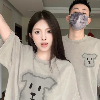 Mùa hè 2024 Phong cách mới disoo Cotton nguyên chất Áo thun ngắn tay nam nữ