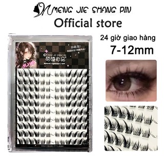 Mengjieshangpin 10 hàng cáo phong cách bé cong lông mi giả tự nhiên cụm đơn dày lông mi 7-12mm