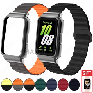  Dây đeo silicon có vỏ Phụ kiện vòng tay từ tính thay thế cho Galaxy Fit 3 