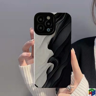 Ốp lưng cho Iphone 11Pro MAX 14 / 15 / 16PRO MAX 11 12 / 13 / 6 / 7 / 8plus XR Xmax / 15promax Vỏ điện thoại gấp nghệ thuật màu đen trắng bao gồm tất cả vỏ mềm chống sốc da cừu