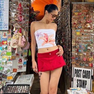 Cutenew Tie Dye In Hoa Ống Top Nữ Mùa Hè Lưng Phong Cách Đường Phố Hot Girl Crop Top