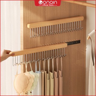  GONQIN Móc gỗ móc treo tường móc đa năng móc tủ quần áo kính thiên văn móc treo đa năng Wooden Row Hook 