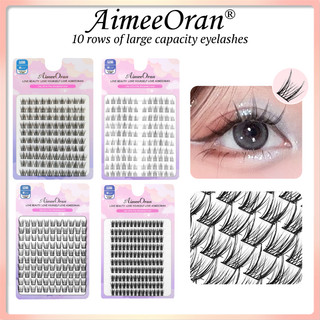 AIMEEORAN Hộp Lông Mi Giả 10 Hàng Có Gai Lúa Mì Dày Tự Nhiên