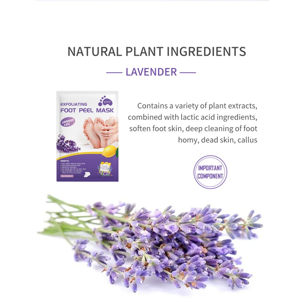 Mặt nạ lột chân APPTI Lavender Loại bỏ da chết 40g