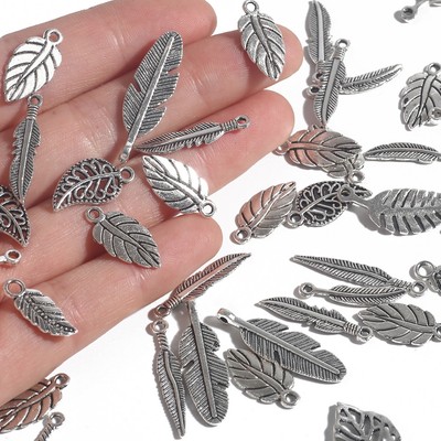 10 Kiểu Kim Loại Hợp Kim Kẽm Lá Quyến Rũ Phù Hợp Với Trang Sức Thực Vật Mặt Dây Chuyền Quyến Rũ Làm Vòng Tay Và Vòng Cổ