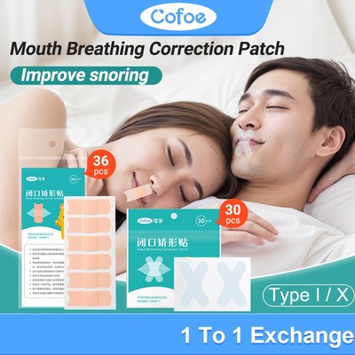 Miếng dán chống ngáy Cofoe Đóng miệng Chỉnh sửa hô hấp Nhẹ thoáng khí Mũi ngủ Đóng chỉnh hình