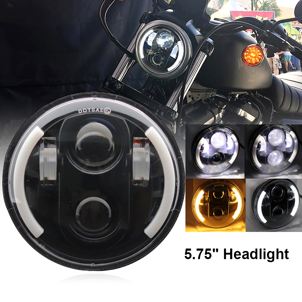 5.75 "5 3 / 4 inch LED Đèn pha xe máy màu đen cho Harley Sportster 1200 XL1200L Tùy chỉnh XL1200C 88