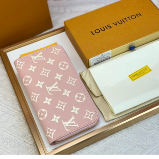 Ví dài nữ Louis Vuitton LV Túi xách dây kéo mới Ví đa chức năng Dập nổi Túi đựng thẻ da hạt mềm có hộp