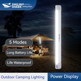 Smiling Shark  LY1003 Đèn cắm trại LY1003 đèn lều xách tay đèn cắm trại siêu sáng có ánh sáng trắng ấm ống đèn cắm trại từ tính sạc USB có thể sử dụng ngoài trời và trong nhà