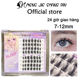 Mengjieshangpin 5 hàng lông mi giả ánh trăng trắng phân đoạn truyện tranh lông mi dày 7-12mm