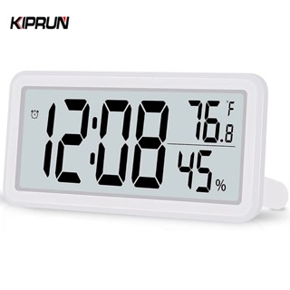 Đồng hồ báo thức kỹ thuật số KIPRUN, Đồng hồ để bàn, Đồng hồ điện tử LCD chạy bằng pin, Cảm biến độ ẩm nhiệt độ Phòng ngủ Đồng hồ treo tường trong nhà