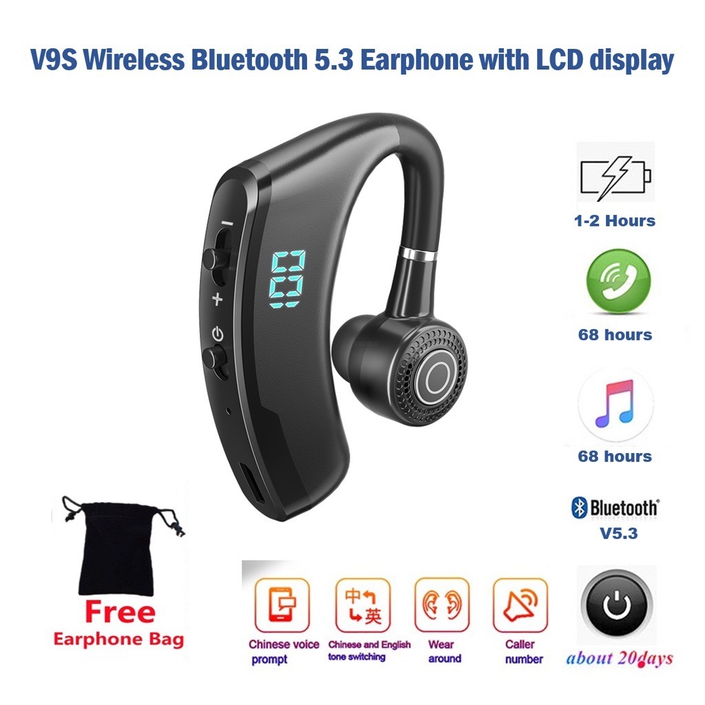 Tai nghe V9 Bluetooth 5.0 Tai nghe không dây Tai nghe thể thao rảnh tay Tai nghe chơi game