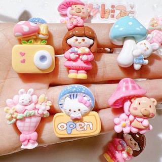 Nhựa trang sức phụ kiện bán buôn tự làm phụ kiện vật liệu handmade khóa giày mũ kem keo dán nấm cô gái