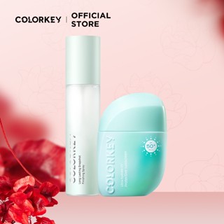 COLORKEY Xịt khoá makeup + Kem chống nắng SPF 50 +【COMBO 
