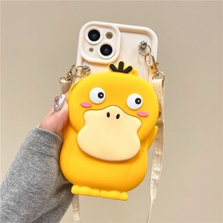 Ốp điện thoại silicon mềm hoạt hình 3D phổ biến có dây đeo dài Tương thích cho Iphone 16 15 14pro max 13 PRO MAX 12 pro max 11 pro max xs max xr X 7 8 PLUS