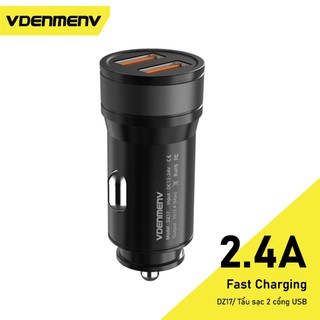 Bộ sạc xe hơi nhanh VDENMENV DZ17 12V 2.4A 20W 5V 2.4A Sạc đầu ra cổng USB kép cho điện thoại Xiaomi iP4-15