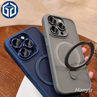 Sang Trọng Mờ Cứng Từ Nhẫn Giá Đỡ Sạc Không Dây Ốp Lưng Điện Thoại Tương Thích Cho iPhone 17 16 11 12 13 14 15 Pro Max Plus Từ Đứng Ốp Lưng Có Bảo Vệ Ống Kính Máy Ảnh