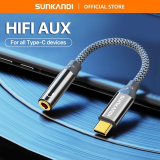 Sunkandi jack 3.5mm cáp chuyển đổi aux usb c sang 3.5 tai nghe cáp chuyển đổi âm thanh 0.12m