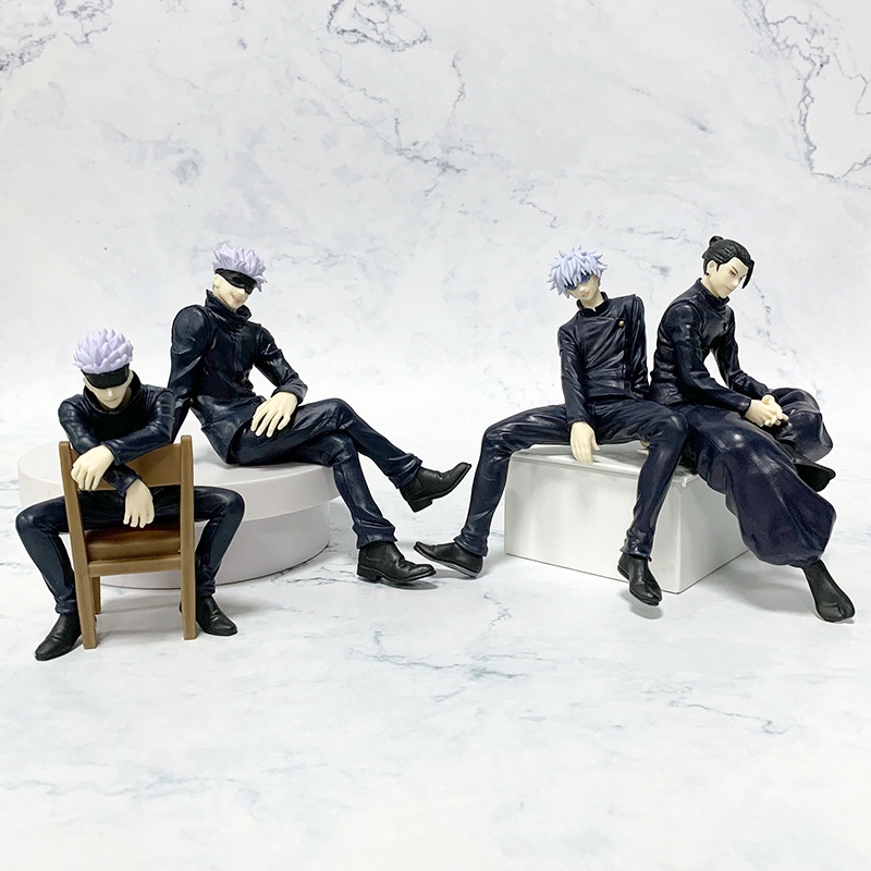 10 Phong Cách 11-21cm Jujutsu Kaisen Anime Hình Gojo Satoru Geto Suguru Tư Thế Ngồi Ngồi Ngồi Ghế PVC Nhân Vật Hành Động Mô Hình Máy Tính Để Bàn Trang Trí Đồ Chơi Búp Bê