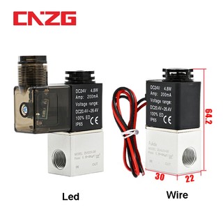 Van điện từ CNZG điều khiển khí nén 2 vị trí 2V025-08 2V025-06 1/4" BSP 1/8 BSP thường đóng 12V 24V 220V 110V V2