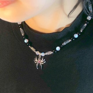 Vòng cổ hình nhện đính đá thời trang đường phố cho nam và nữ
