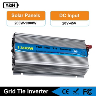 Y&H 1300W Biến tần buộc lưới có thể xếp chồng lên nhau MPPT Sóng sin tinh khiết DC22-50V Đầu vào năng lượng mặt trời AC170-260V Đầu ra nguồn phù hợp với Bảng điều khiển PV 30V 36V