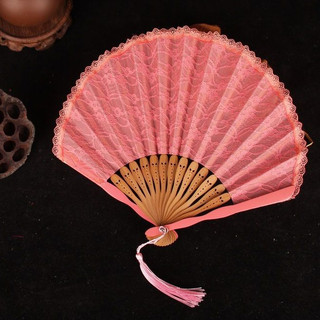 Quạt Gấp Cổ Điển Ren Người Nổi Tiếng Quạt Gấp Hai Chiều lolita Nhật Bản Sườn Xám Phong Cách Retro Phụ Kiện Giá Trị Cao