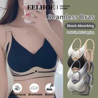 Eelhoe Nữ Push Up Bra Liền Mạch Không Dây Chống Chảy xệ Chạy Chống Sốc Áo Ngực Thể Thao Mềm Mại Thoáng Khí Thể Dục Quần Lót