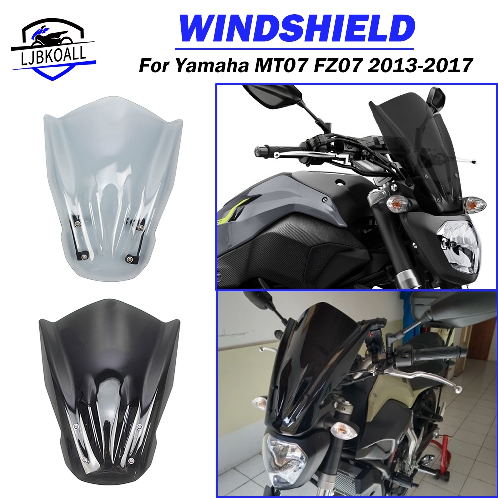 Ljbkoall Dành Cho Xe Yamaha MT07 FZ07 FZ-07 2013 2014 2015 2016 2017 Kính Chắn Gió Kính Chắn Gió Kín