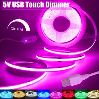  Dải COB USB DC 5V có bộ điều chỉnh độ sáng cảm ứng 320Leds   M Trắng   Xanh băng   Hồng   Vàng   Hồng   Đỏ   Xanh lá Dây ruy băng linh hoạt Đèn ngủ TV Đèn nền DIY Trang trí Dải đèn LED 