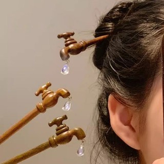  Sáng Tạo Trung Quốc Kẹp Tóc Bằng Gỗ Cho Nữ Cô Gái Vòi Vui Vẻ Lọc Hình Mặt Sau Dây Buộc Tóc Thanh Lịch Tính Khí Cổ Phong Cách Kẹp Tóc Thời Trang Phụ Kiện Tóc 