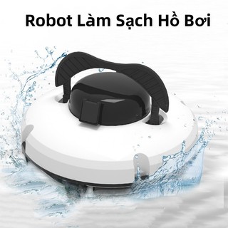 Máy hút bụi bể bơi tự động robot lau bể bơi không dây máy hút bụi hoàn toàn tự động vệ sinh eu 100‑240v trắng