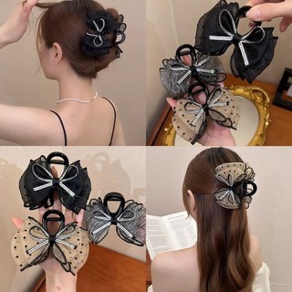 ⚡CM⚡Kẹp nơ bong bóng kiểu Pháp dành cho mặt sau đầu nữ kẹp cá mập để lộ khối lượng tóc khí chất mũ nón kẹp tóc nửa dây buộc 