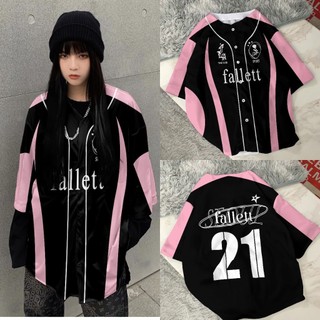 Áo sơ mi bóng chày tay ngắn Unsixe - NO.21 Áo sơ mi Stickball Hot Trend 2024 thương hiệu địa phương Áo thun phiên bản rộng rãi Oversize