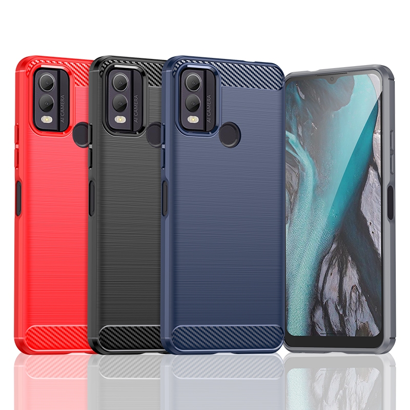 Ốp Điện Thoại Nokia C12 Pro Plus C21 C22 C31C32 C100 C200 C300 C110 C2 Vỏ Mềm Silicon Bằng Sợi Carbo