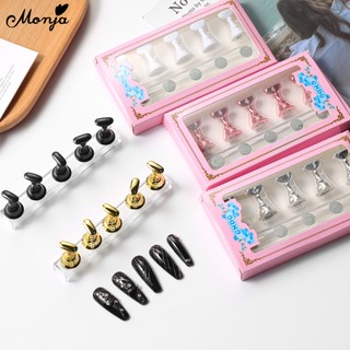 Monja 5 Cái / bộ Móng Tay Nghệ Thuật Gel Ba Lan Thực Hành Màn Hình Đứng Ban Từ Đầu Cờ Vua Thực Hành Giá Đỡ Bộ DIY