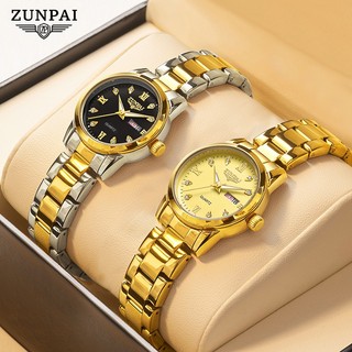ZUNPAI-264 Đồng hồ nữ Chính hãng Chống nước Dây thép Đeo tay Độc lạ Đẹp Đồng hồ nữ cơ kim Dây da