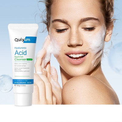 Sữa rửa mặt Quiyum Hyaluronic Acid Low PH Làm sạch nhẹ nhàng cho da nhạy cảm 100g