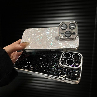 【Bracket/With Lens Film/Pc hard case/Black】ốp lưng compatible for iPhone 13 14 15 pro max case