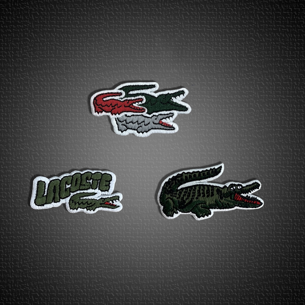 Logo cá sấu vải thêu huy hiệu quần áo Áo thun ủi và khâu