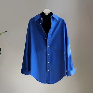 Phong Cách Hàn Quốc Nữ Nữ Rời Oversize Áo Sơ Mi Dài Tay Baju Baju Wanita Lengan Panjang Hàng Mới Sẵn Có