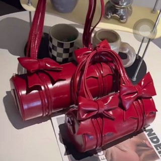  Ngọt Ngào Thoáng Mát Nơ Y2k Tay Nữ Dễ Thương Nơ Da Mềm Gối Túi Nữ Bông Tai Kẹp Đỏ Túi Đeo Vai Thẩm Mỹ 